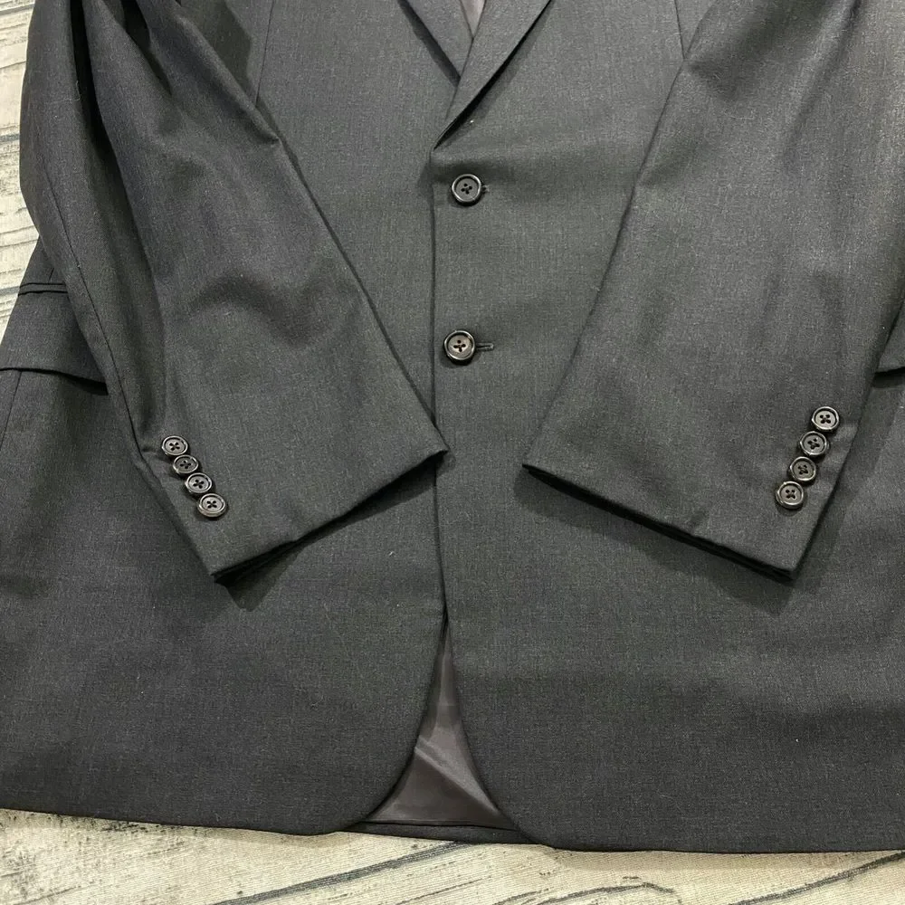 Hickey Freeman 44L Gray Loro Piana Tasmanian Super 130's Wool 2 Btn Blazer‎